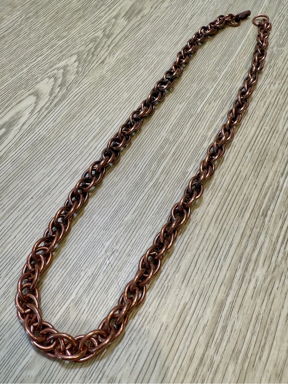 Vintage Copper Links Necklace 19”